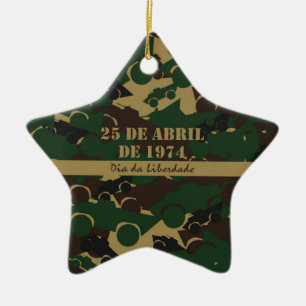 Military vehicle camouflage pattern ceramic tree decoration