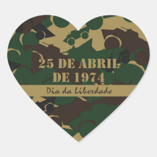 Military vehicle camouflage pattern heart sticker