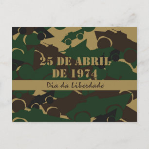 Military vehicle camouflage pattern postcard