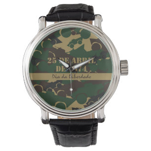 Military vehicle camouflage pattern watch