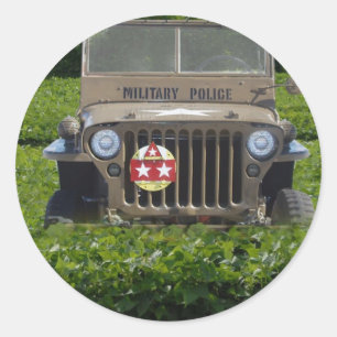 Military Vehicle Classic Round Sticker