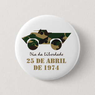 Military vehicle symbol of 25 April Revolution 6 Cm Round Badge