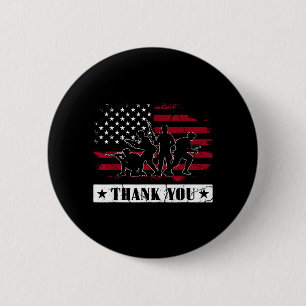 Military Veteran American Flag Thank Memorial Day 6 Cm Round Badge