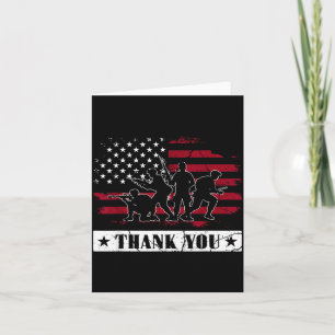 Military Veteran American Flag Thank Memorial Day Card