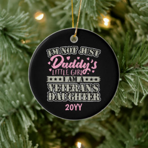 Military Veteran Daughter - Daddy's Little Girl Ceramic Tree Decoration