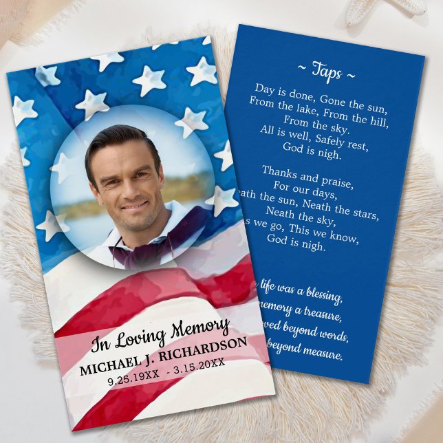 Military Veteran Patriotic Funeral Prayer Card (Creator Uploaded)