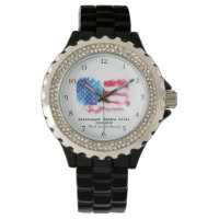 *~* Military Veteran Red White Blue US Flag Lady's