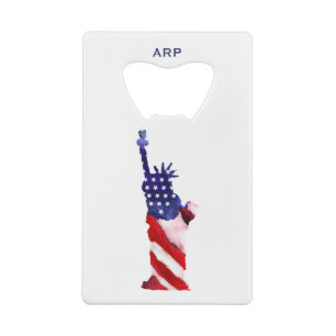 *~* Military Veteran Statue Liberty White Blue Red