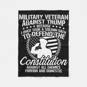 Military Veterans Against Trump 2020 Usa Election Fleece Blanket