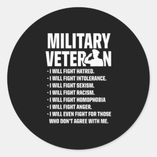 Military Veterans Against Trump Fight Usa Election Classic Round Sticker