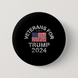 Military Veterans For Trump 2024  6 Cm Round Badge