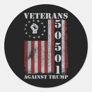 Military Veterans Protest Usa Flag No Kings Americ Classic Round Sticker
