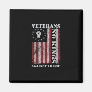 Military Veterans Protest USA Flag No Kings Americ Magnet