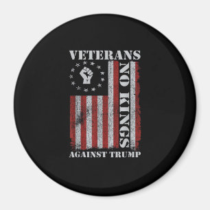 Military Veterans Protest USA Flag No Kings Americ Magnet