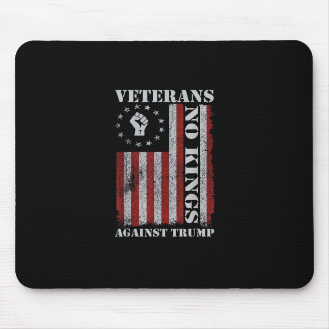 Military Veterans Protest USA Flag No Kings Americ Mouse Mat (Front)