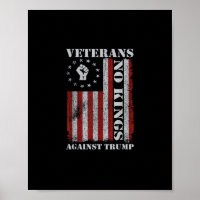 Military Veterans Protest USA Flag No Kings Americ