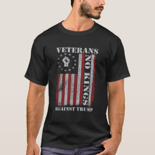 Military Veterans Protest USA Flag No Kings Americ T-Shirt