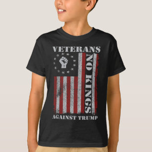 Military Veterans Protest Usa Flag No Kings Americ T-Shirt