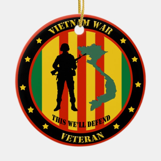 Military Vietnam War Veteran Custom Ornament (Front)