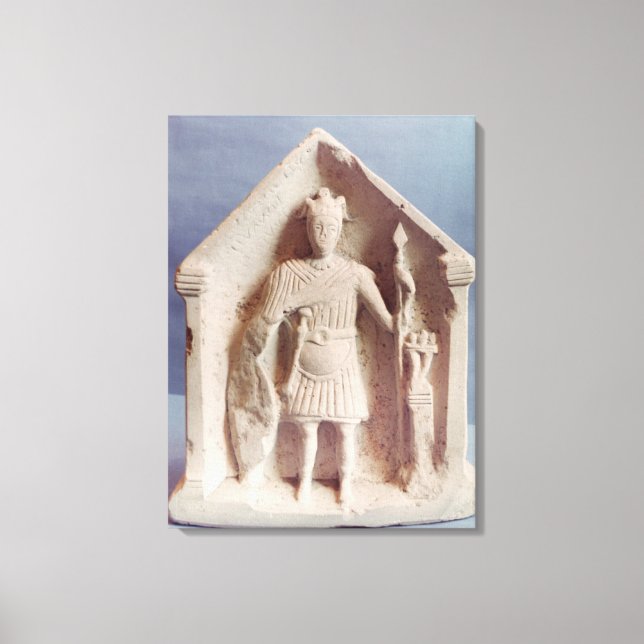 Military votive tablet, found at Bisley, Roman (st Canvas Print (Front)