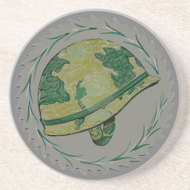 Military War Helmet Coaster (Front)