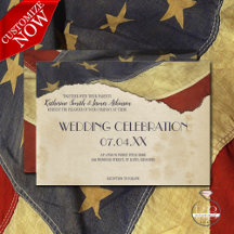 Military Wedding  Patriotic Vintage Flag