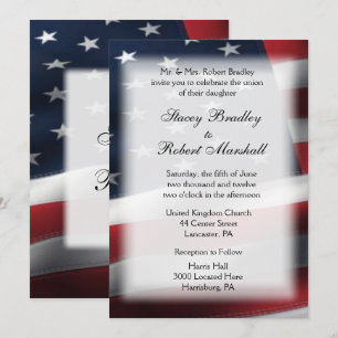 Military Wedding Theme Wedding Invitations 5" x 7"