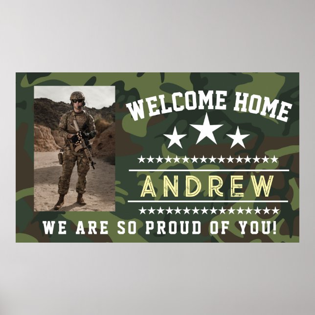 Military Welcome Home Banner - Army National Guard Poster (Front)