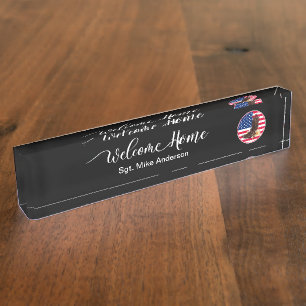 Military Welcome Home Classic Patriotic  Nameplate