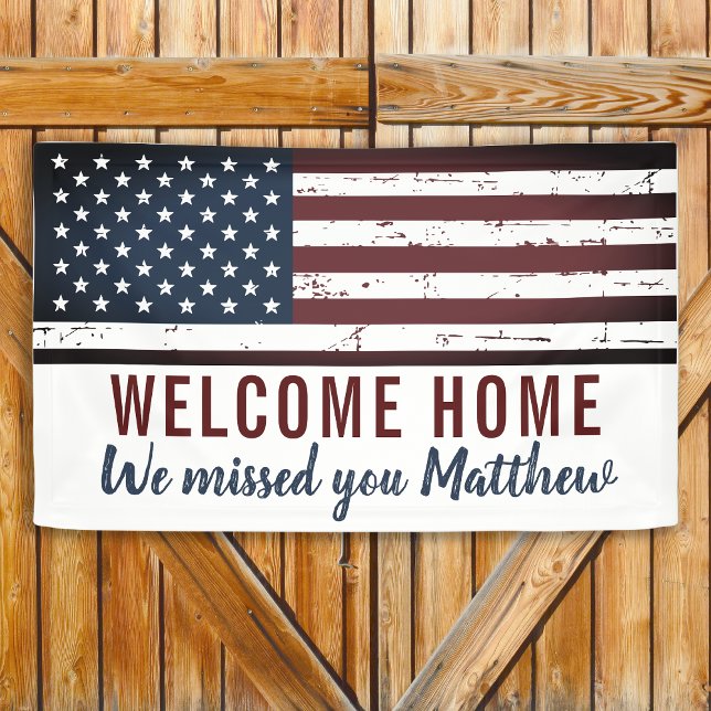 Military Welcome Home Party Patriotic USA Flag Banner (Creator Uploaded)