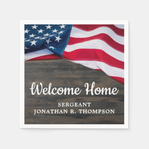 Military Welcome Home Party Usa American Flag Napkin