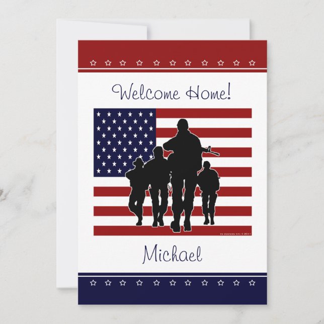 Military Welcome Home Personalised Name Invite (Front)