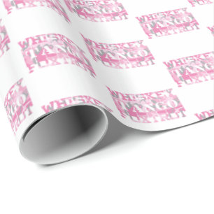 Military Whiskey Tango Foxtrot Pink Camo Wrapping Paper