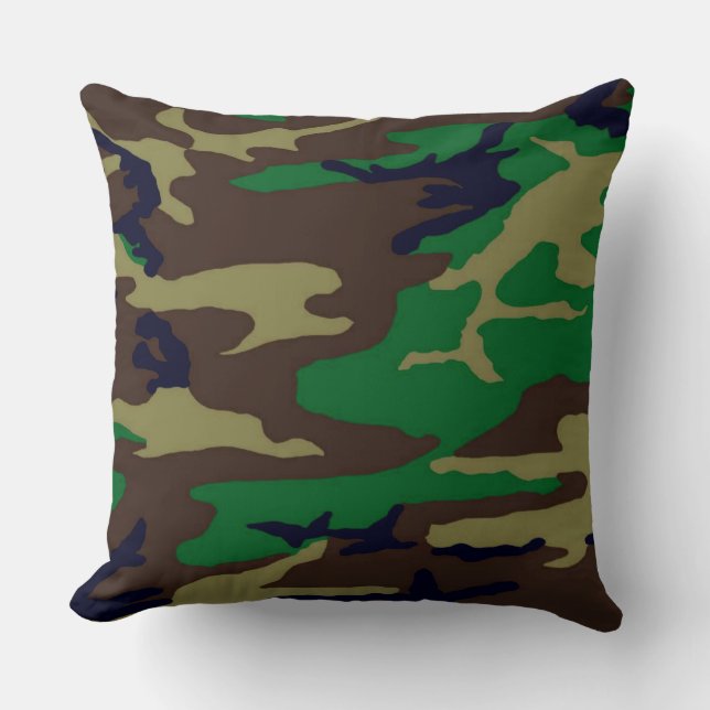 Military Woodland Camo Pillow (Front)