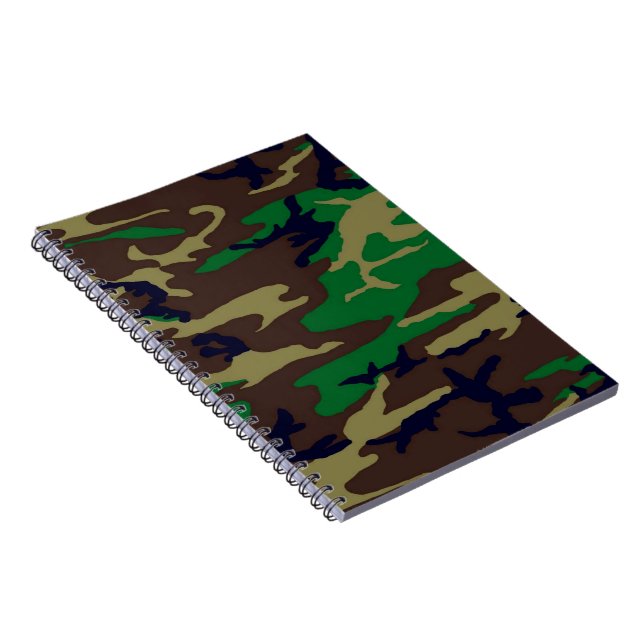 Military Woodland Camouflage Notebook Planner (Right Side)