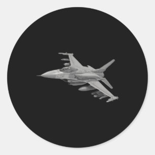 Military'S Jet Fighters Aircraft Plane F16 Fightin Classic Round Sticker