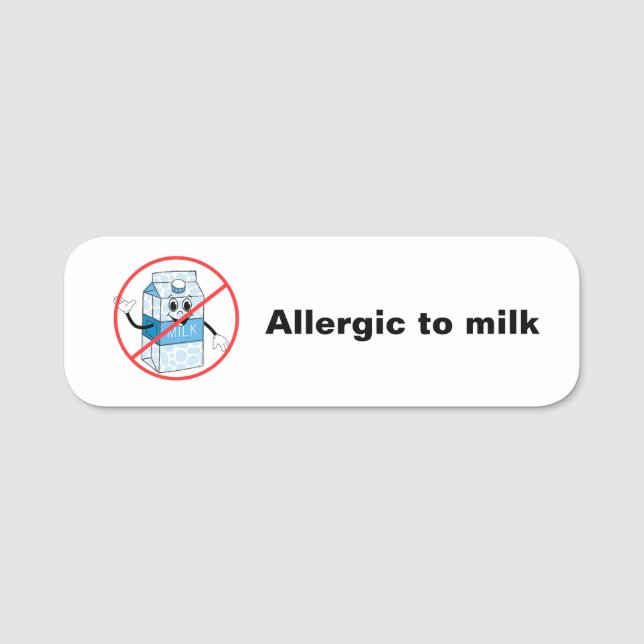 Milk Allergy Name Tag (Front)