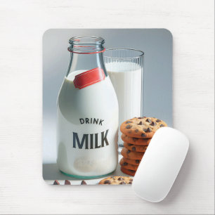 Milk and Chocolate Chip Cookies Mouse Mat