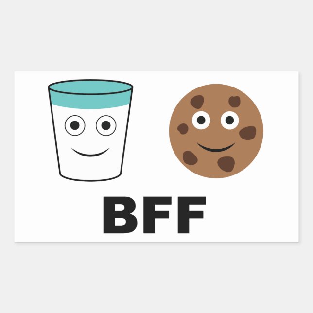 Milk and Cookie-Best Friends Forever Rectangular Sticker (Front)