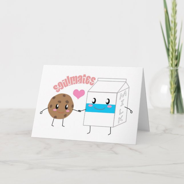 Milk and Cookie Greeting Card (Horizontal) (Front)
