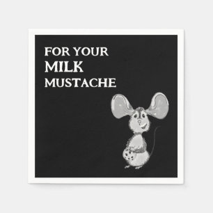 Milk and Cookie Moustache Mouse First Birthday Napkin