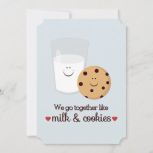 Milk and Cookie Valentine's Day Flat Card