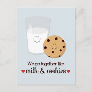 Milk and Cookie Valentine's Day Postcard