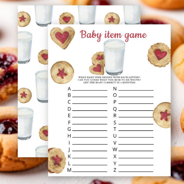 Milk and Cookies Baby shower Baby item Game (Creator Uploaded)