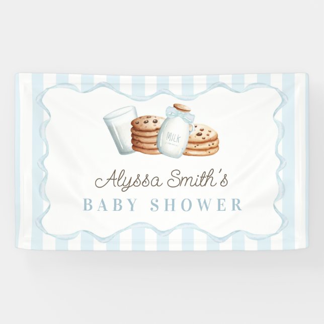 Milk and Cookies Baby Shower Banner (Horizontal)