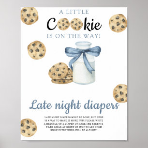 milk and cookies baby shower Late night diapers Poster