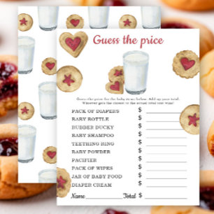 Milk and cookies baby shower Price guess game