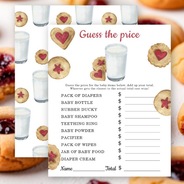 Milk and cookies baby shower Price guess game (Creator Uploaded)