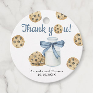 Milk and cookies Baby shower Thank you Favour Tags
