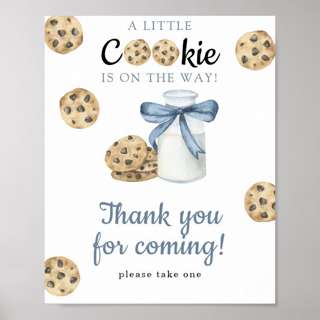 Milk and cookies baby shower - Thank you  Poster (Front)